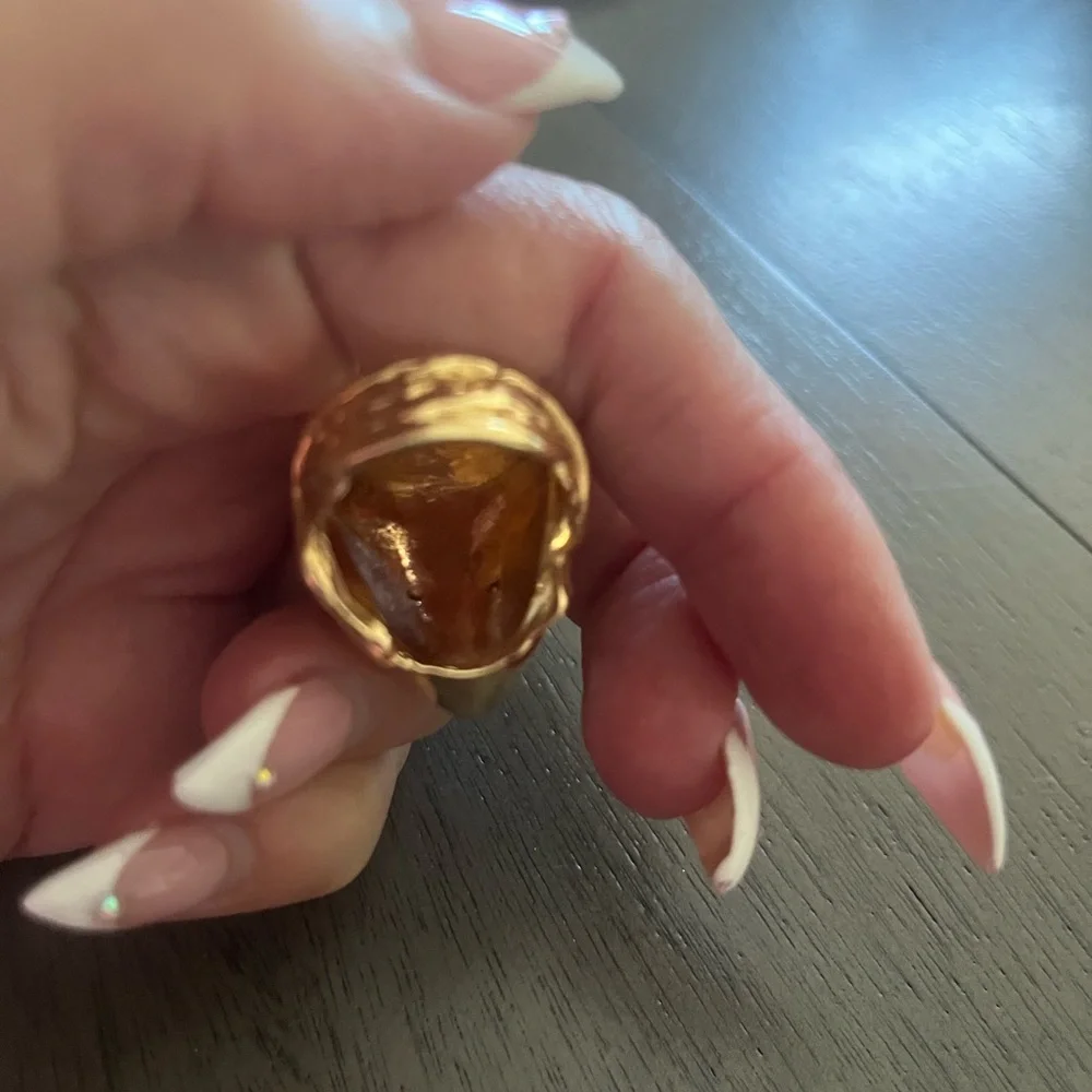 Gold Medusa Statement Ring - Picture 4 of 6
